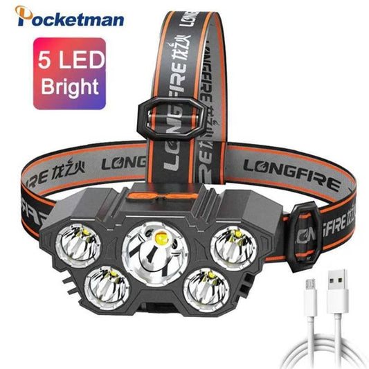 Head light flash light tourch rechargeable torch head lamp