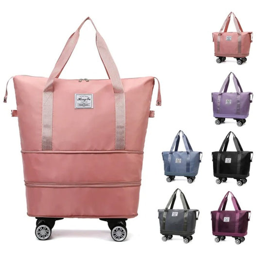 Trolley duffel bag large capacity expandable travelling bag