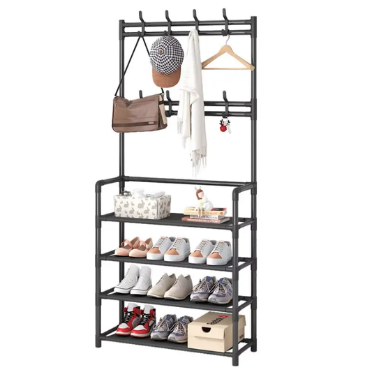 Clothes rack with shoe stand cloth hanger simple floor
