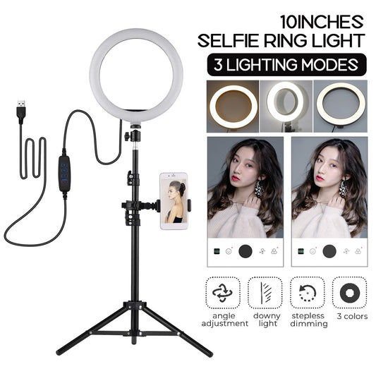 Ring light tictok selfie video making stand and light set